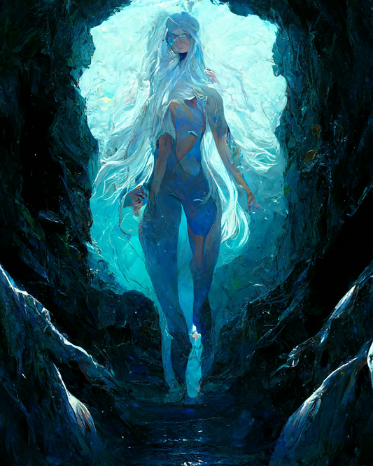Epic woman with white hair